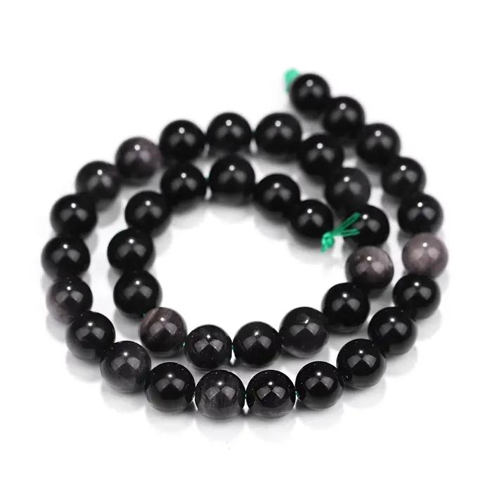 Obsidienne en argent naturel pour bijoux