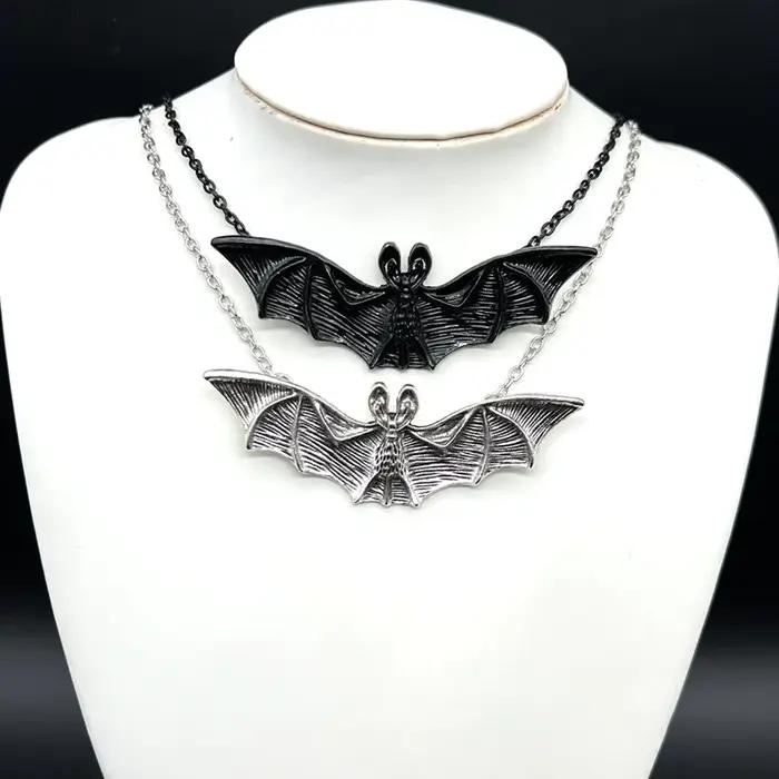 Collier chauve-souris Vampire Punk gothique perles