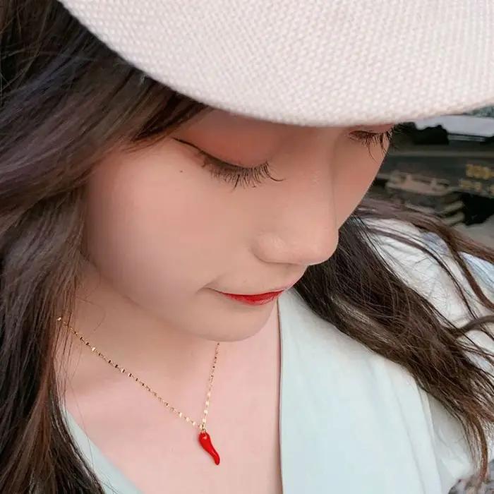 CARLIDANA émail Chili pendentif à breloque collier corne porte-bonheur